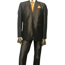 || Men’s 3 Piece Regular Fit Suit ||Set with Coat Waistcoat and Trouser Suits Set || Men's 3 Pcs Ethnic Contemporary Wedding Single Breasted || Suit Set 1162 Brown-image-3