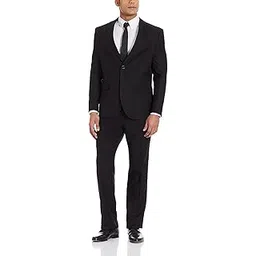 risani Men’s 2 Piece Solid Regular Fit Suit Set with Coat and Trouser (Black)-picture-16