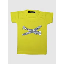 RISH Boys Yellow & Grey Fighter Plane Printed Oversized T-shirt-picture-28