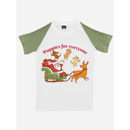 RISH Unisex White & Green Printed T-Shirt-picture-33