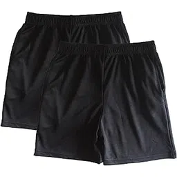 RISH - Sports Black Shorts for Kids Boys and Girls with Side Pockets | Relaxed Fit Dry Fit Fabric Short Pants-picture-16