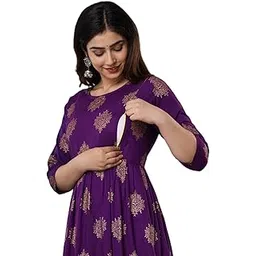 RISHAB Creation Maternity Kurta | Nursing Kurti | Feeding Kurti with Zipper | Baby Shower Dress | Office wear Maternity Kurta | Comfortable Maternity Dress-picture-50