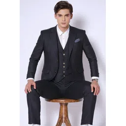 rishabh and ashutosh Men Single Breasted - 2 button Textured Suit-picture-14