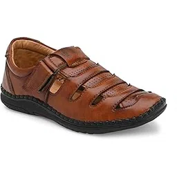 rising wolf Stitched Sole Fisherman Leather Sandals for Men (UK 6 to UK 12)-picture-28