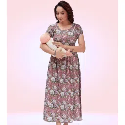 ritijya Feeding Kurtis for Women with Zip | Maternity Gown Pregnancy Dress in Poly Viscose for Nursing Mothers | Stylish & Comfortable | S to 4XL | Maternity Wear Feeding Dress Tops image 1