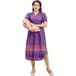 ritijya Feeding Kurtis for Women with Zip | Straight Maternity Pregnancy Dress for Nursing Mothers | Viscose Rayon | Stylish & Comfortable | S to 3XL | Maternity Wear Feeding Dress Tops-picture-18