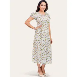 RITIJYA Women Floral Printed Maternity Fit & Flare Maxi Dress-picture-41