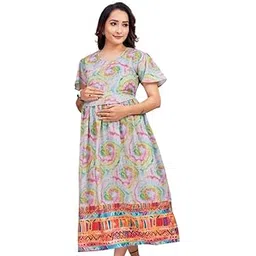 ritijya Zipless Feeding Kurtis & Dresses for Women | Zipless Maternity Wear Gown Pregnancy Dress for Nursing Mothers | Viscose Rayon | Stylish & Comfortable | S to 4XL | Washable & Durable-picture-21