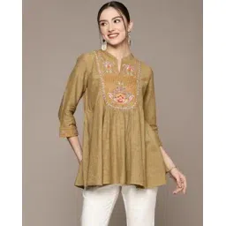 ritu kumar Floral Embroidered Flared Kurti-picture-17