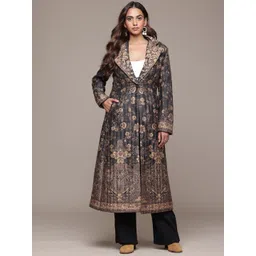 Ritu Kumar Floral Printed Longline Padded Jacket with Embroidered Detail-picture-34