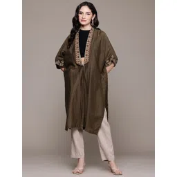 Ritu Kumar Women Embroidered Longline Shrug-picture-36