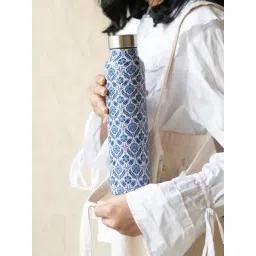 RITUALISTIC Indigo Stainless Steel Water Bottle (1000 ml)-picture-31