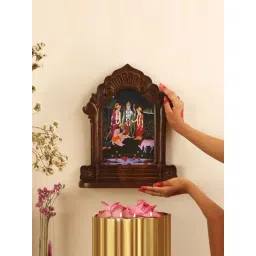 RITUALISTIC Ram Darbar Brown Mango Wood Printed Wall Art-picture-38