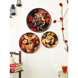 RITUALISTIC Vancara Multicolor Metal Printed Wall Art - Set of 3-picture-26