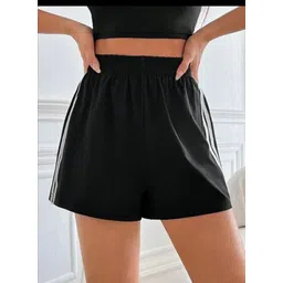 rivaem Solid Women Black Regular Shorts-picture-12