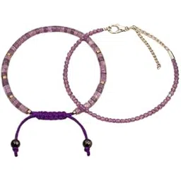 RIVALUXE | Natural Amethyst Bracelet and Anklet Combo | Spiritual Crystal Jewelry (Set of 2)-picture-50