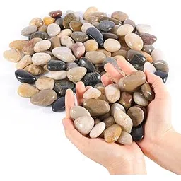 River Rocks Decorative Pebbles - 2.2lb Mixed Color Polished Gravel for Garden Landscaping, Indoor Plants, Aquariums, Succulents, Vases, Fish Tank, Outdoor Flower Beds 0.4-1.2 Inch Ornamental Stones-image-31