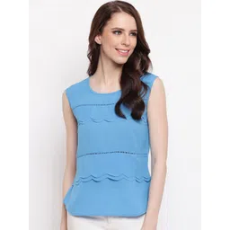 RIVI Blue Bohemian Crepe Tiered Top-picture-33