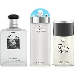 RIYA Melody | Born Rich | Bindas Eau De Parfum Spray For Unisex | Mild Fragrance Perfume | Long Lasting Fragrance | Morning Fresh Feeling 50ml Each (Pack Of 3)-picture-13
