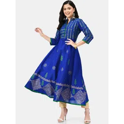 RIYA Woman Blue Ethnic Motifs Printed Anarkali Kurta-picture-25
