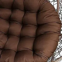 RIYACRAFT Swing Chair Cushion for Hanging Basket with Soft Polyester Cloth, Comfortable Seat Pad for Hanging Egg Chair, Garden Jhula & Outdoor Use (Brown)(Only Cushion)-picture-11