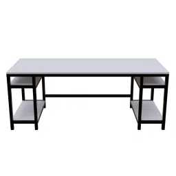 Riyan Luxiwood Edward Computer Table with Storage Shelves White Large 60 x 150 x 75 cm, RLST012LC-picture-15