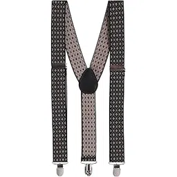 riyasat Men's Geomatric Pattern 3-Clip Suspenders | Stretchable Spandex Fabric 1-Inch Wide Belt and 155 cm Length Suspendor for Shirts | (Brown)-picture-53