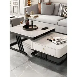 Rizik Store Black & White 2 Pieces Square Wooden Nesting Table-picture-19