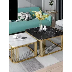 Rizik Store Black & White 2 Pieces Square Wooden Nesting Table-picture-34