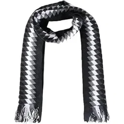 rizzq Woolen Soft MicroFibre Cashmere Soft and Warm Muffler Scarf for Men and Women Casual Stylish Winter Wear Scarf | Neck Warmer Woolen Stylish Muffler/Scarfs, Black & White-picture-47