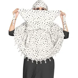 rj creation Rayon Printed, Geometric Print White, Black Women Dupatta-picture-13