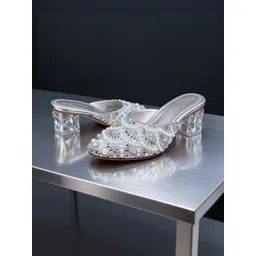 RJ FOOTWEAR Embellished Party Block Mules-picture-34