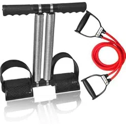 RK RETAILER COMBO OFFER DOUBLE TUMMY TRIMMER WITH DOUBLE TONING TUBE(RED)-2 Ab Exerciser (Black, Red)-picture-18
