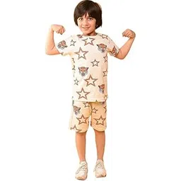 rkevent fashion hub Ship Pattern Half Sleeves T-Shirt & Shorts Set Blue-picture-52