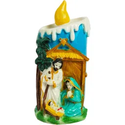 RKONECT Blue & white Jesus Christ Mary Family Candle Shape Figurine Showpiece-picture-38