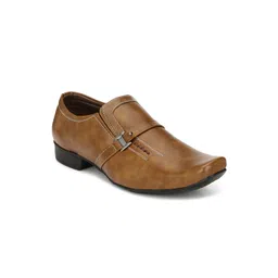 RL Rocklin Men Tan Brown Textured Formal Slip-Ons-picture-20