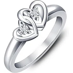 rm jewellers 0.925 Sterling Silver and Cubic Zirconia Double Heart Ring for Women & Girls-picture-17