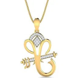 rm jewellers 92.5 Sterling Silver American Diamond Ganesha Pendant for Women & Men-picture-16