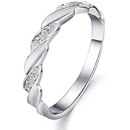 rm jewellers 92.5 Sterling Silver American Diamond Stylish Promise Ring for Women-picture-14