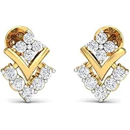 rm jewellers 925 Sterling Silver and Cubic Zirconia Stud Earrings for Women & Girls, Gold-picture-51