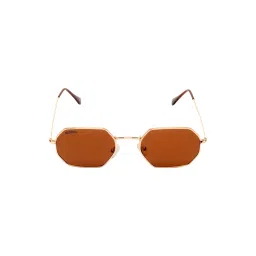 Roadies Dark Brown Hexagon Unisex Sunglasses image 2