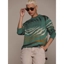 Roadster Abstract Printed Acrylic Pullover-picture-18