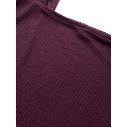 Roadster Burgundy Striped Gathered Fitted Top image 2