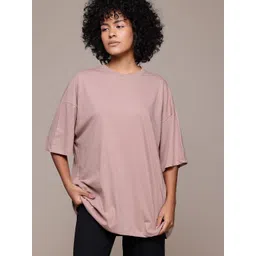 Roadster Drop-Shoulder Sleeves Oversized Longline T-shirt-picture-36