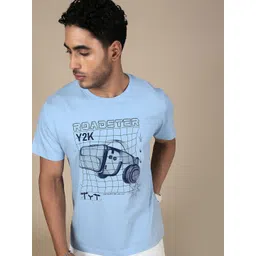 Roadster Graphic Printed Round Neck Pure Cotton T-Shirt-picture-37