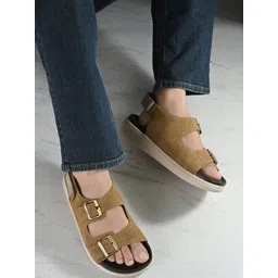Roadster Men Beige Velcro Comfort Sandals-picture-40