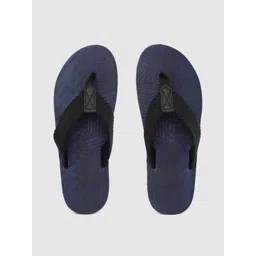 Roadster Men Black & Navy Blue Self Design Thong Flip-Flops-picture-30