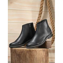 Roadster Men Black Faux Leather Casual Chelsea Boots Boots For Men-picture-10