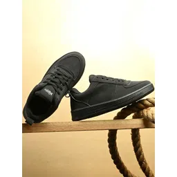 Roadster Men Black Round Toe Solid Comfort Insole Synthetic Lace-Ups Casual Sneaker-picture-41