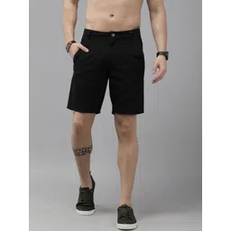 Roadster Men Black Slim Fit Cotton Shorts-picture-16
